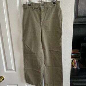 J Crew Slim Wide Leg Ankle Pants - Green